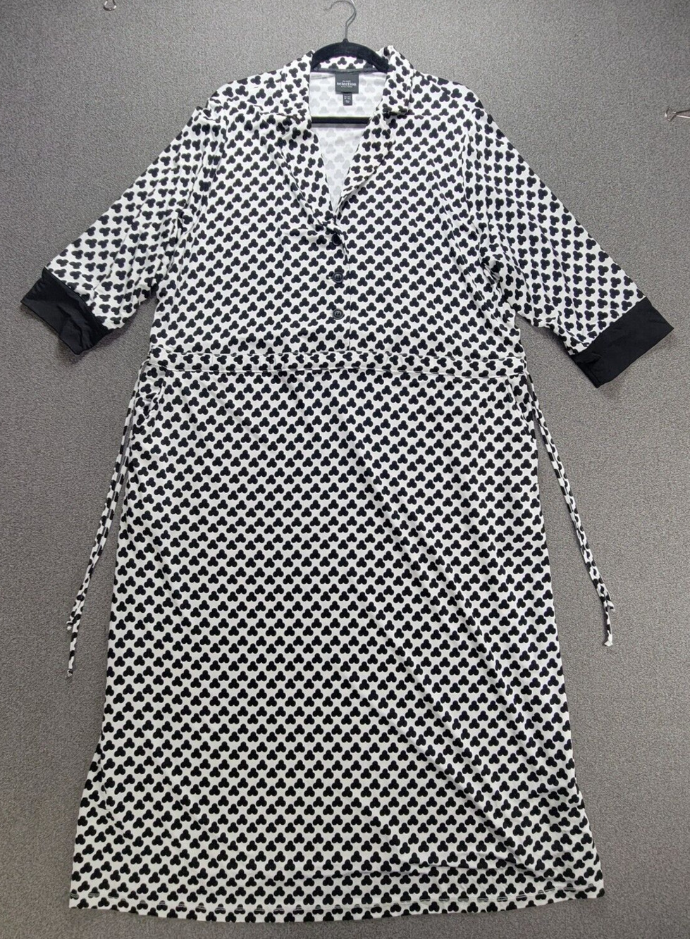 Ulla Popoken 20/22 Black White Minimalist Geometric Lapel Collar Maxi Dress